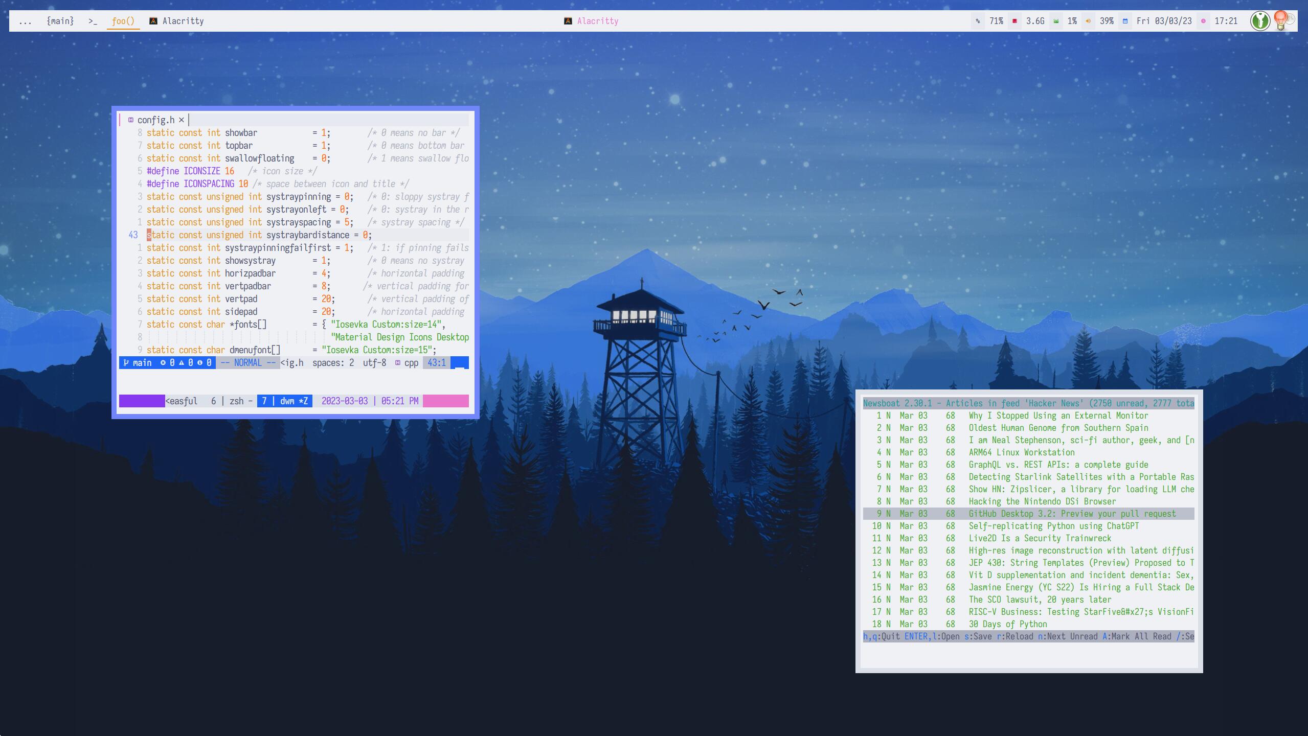 Screenshot of my Linux config